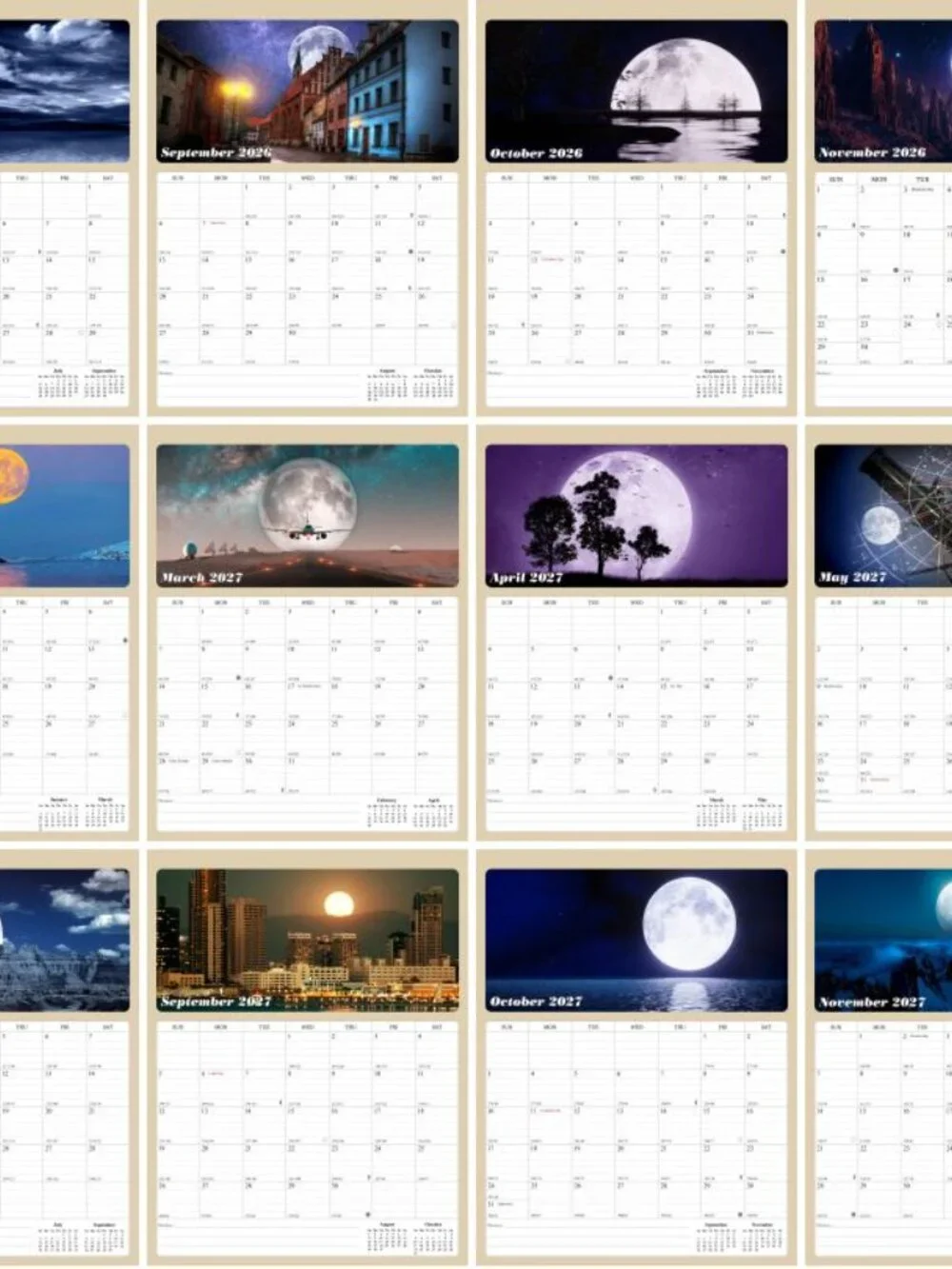 2026 - 2027 Calendar Magnetic Peel & Stick 18 Months 8.5